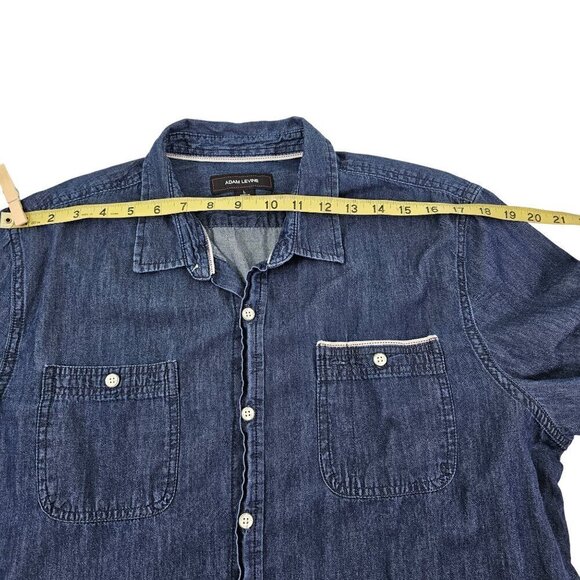 Adam Levine Men’s Blue Denim Button Up Long Sleeve Shirt - Size Large - Picture 8 of 13